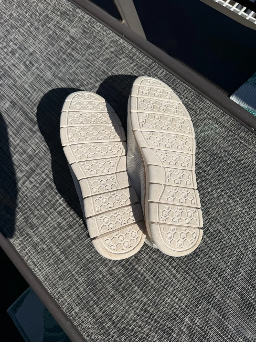 Casual White Boat Shoes with Tan Accents